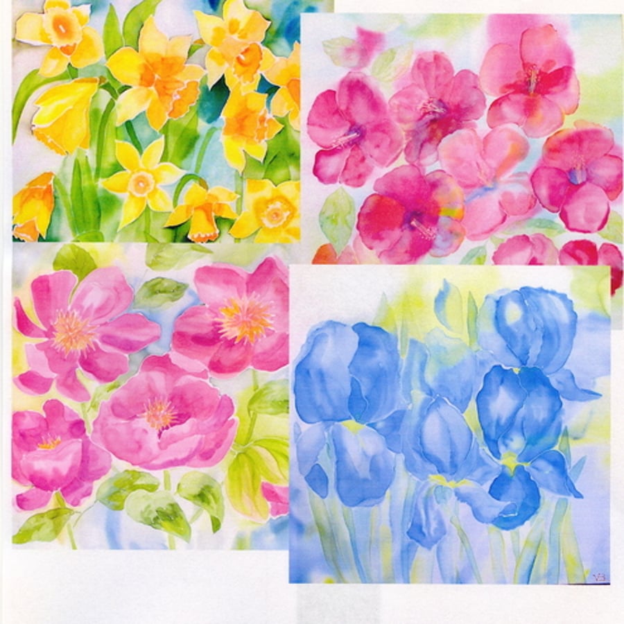 Selection of 4 Flower Cards