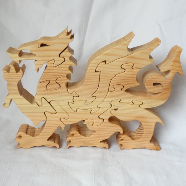 Eco Friendly Wooden Welsh Dragon Jigsaw Puzzle