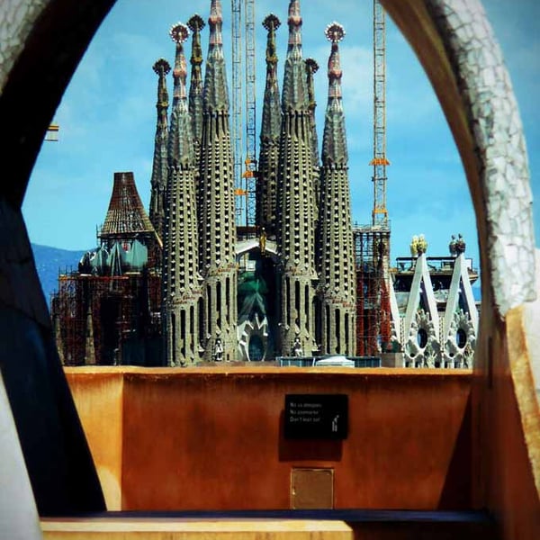 Sagrada Familia Cathedral Barcelona Catalonia Spain Photograph Print