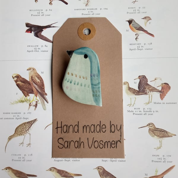 Ceramic Bird Brooch