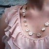Porcelain flower necklace - ceramic jewellery - white daisy chain garland