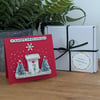 Happy Christmas Card With Removable Wooden Cottage Gift