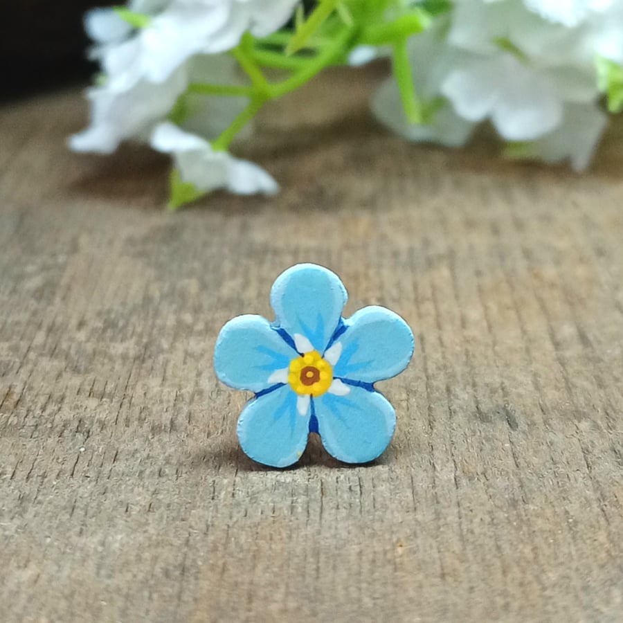 Forget Me Not Pin, Handmade Bereavement Gift, Dementia Awareness Badge, Miss You