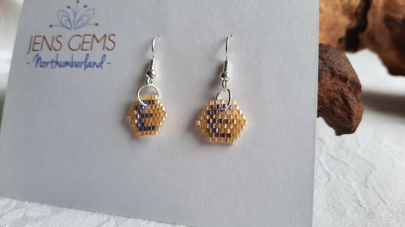 Letter E Beadwork Earrings