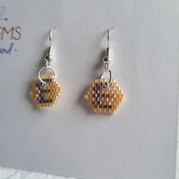 Letter E Beadwork Earrings