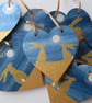 Bunny Rabbit Golden Hare Hanging Heart Wooden Decoration Hand Painted ooak art - Image 3