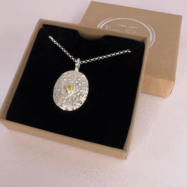 Silver sea urchin pendant necklace 