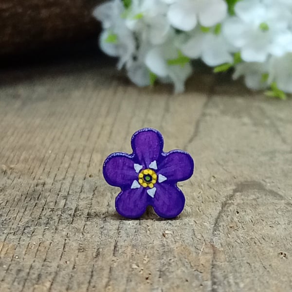 Purple Forget Me Not Pin, Handmade Bereavement Gift, Funeral Favour
