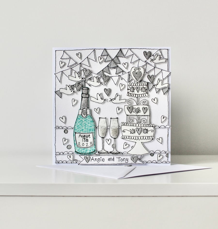 Special Order for Helen - 'Wedding Day' - Handmade Blank Card
