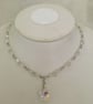 Linked Beaded Necklace with Cut Glass Flower Centrepiece - Image 3