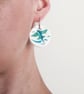 Handmade Flying Fish Ceramic Earrings with Silver Coloured Ear Wires - Image 3