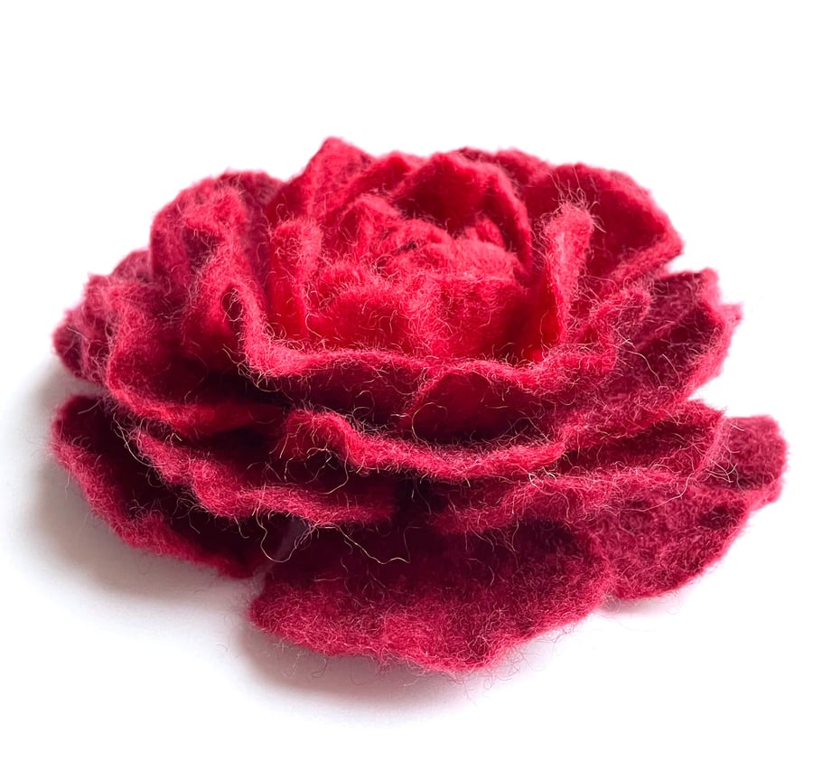 Peony Brooches Handcrafted Jewelry Felt Flower Pin Handmade Item Unusual Floral 