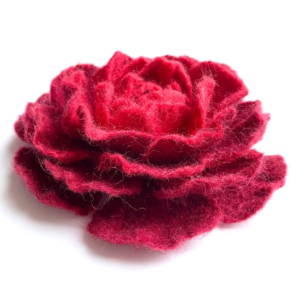 Peony Brooches Handcrafted Jewelry Felt Flower Pin Handmade Item Unusual Floral 