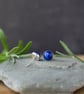 Lapis Lazuli Stud Earrings - Handmade Sterling Silver Studs - Image 5