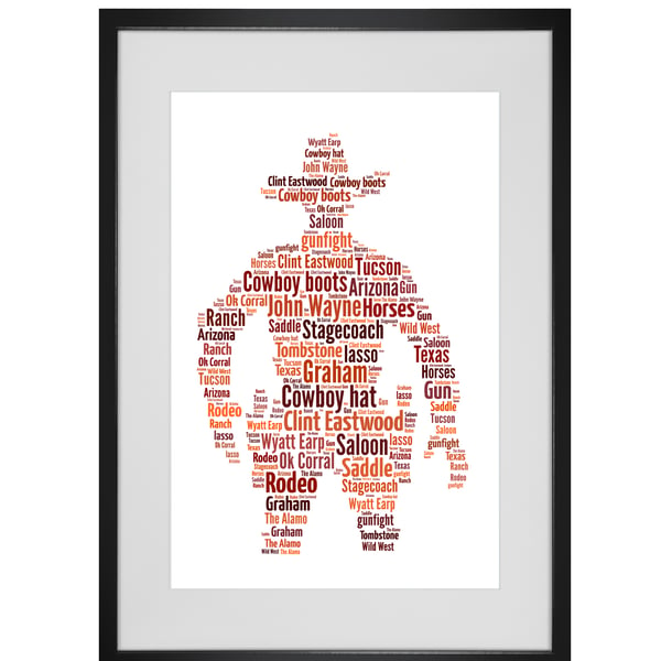 Personalised Cowboy Design Word Art Gifts  