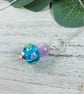 Lilac Rose Glass Bead Pendant, Sterling Silver with Amethyst - Chain is Optional - Image 3