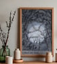 Find the owl, Mixed-Media Print, A6 (other size)