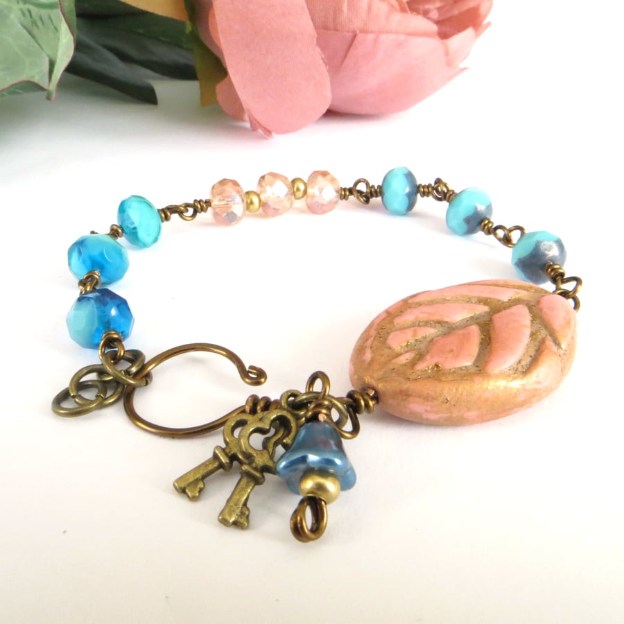 SALE! Pink and Turquoise Bracelet