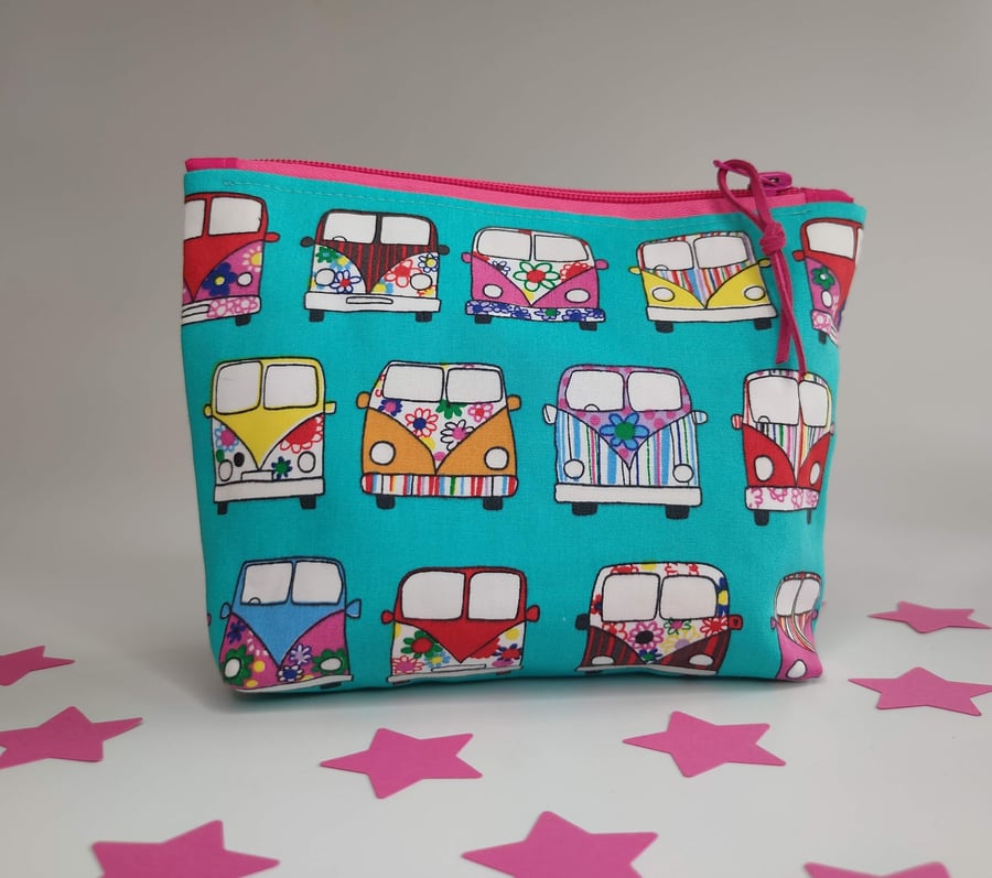 Campervan Zipper Pouch, Pencil Case, Make Up Bag