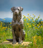Sitting Sporting Labrador Dog Statue Large Bronze Resin Garden Sculpture
