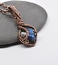 Wire Wrapped Faceted Blue Labradorite and Copper Pendant - Image 5