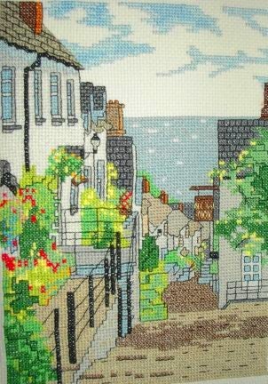 Clovelly in Devon cross stitch chart