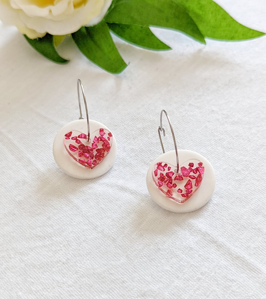 Resin Hearts & Clay Hoops