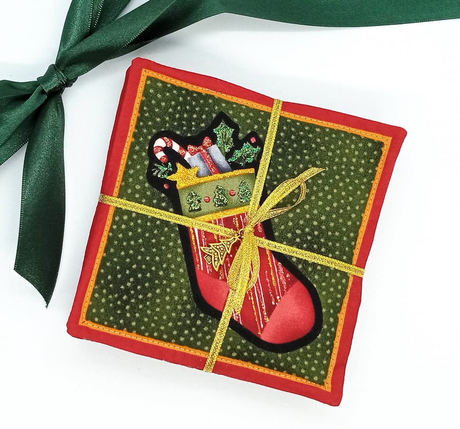 Scented Christmas coasters and card 419F