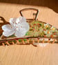 Gold Metal Large Hair Claw Clip, Hand Decorated with White Flower - Image 3