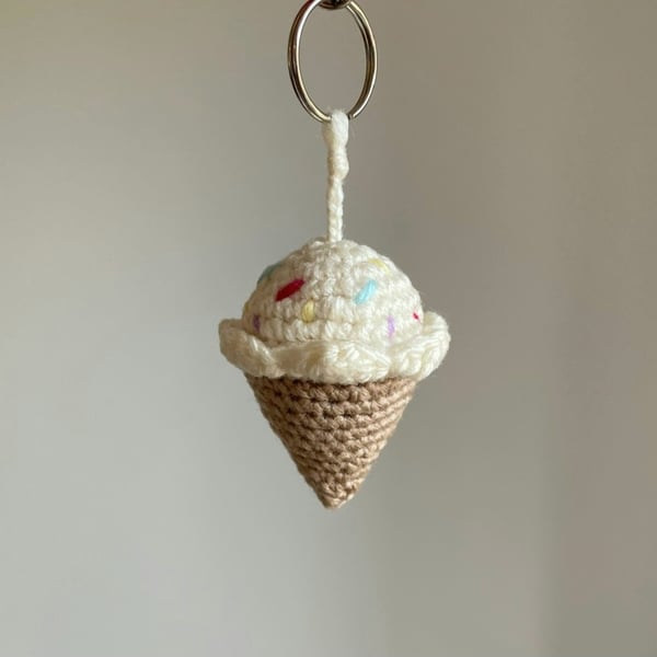 Ice Cream Crochet Keyring