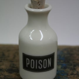 Small porcelain bottle with poison wording