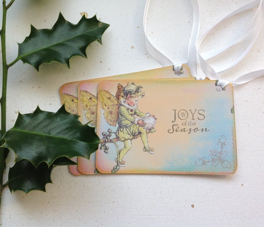 CHRISTMAS GIFT TAGS ( set of 3) ' Winter Fairy '..ready to ship...