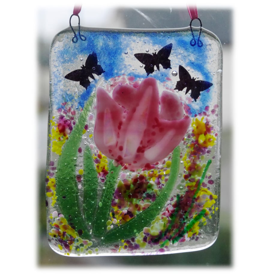 Tulip Picture Fused Glass Flower 008