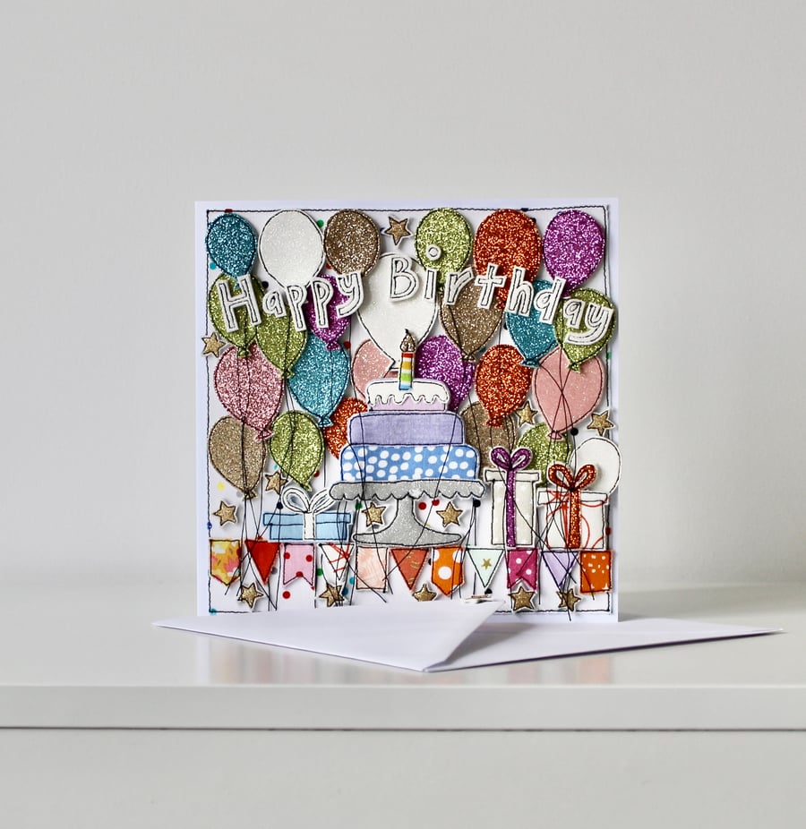 'Happy Birthday' - Handmade Blank Card