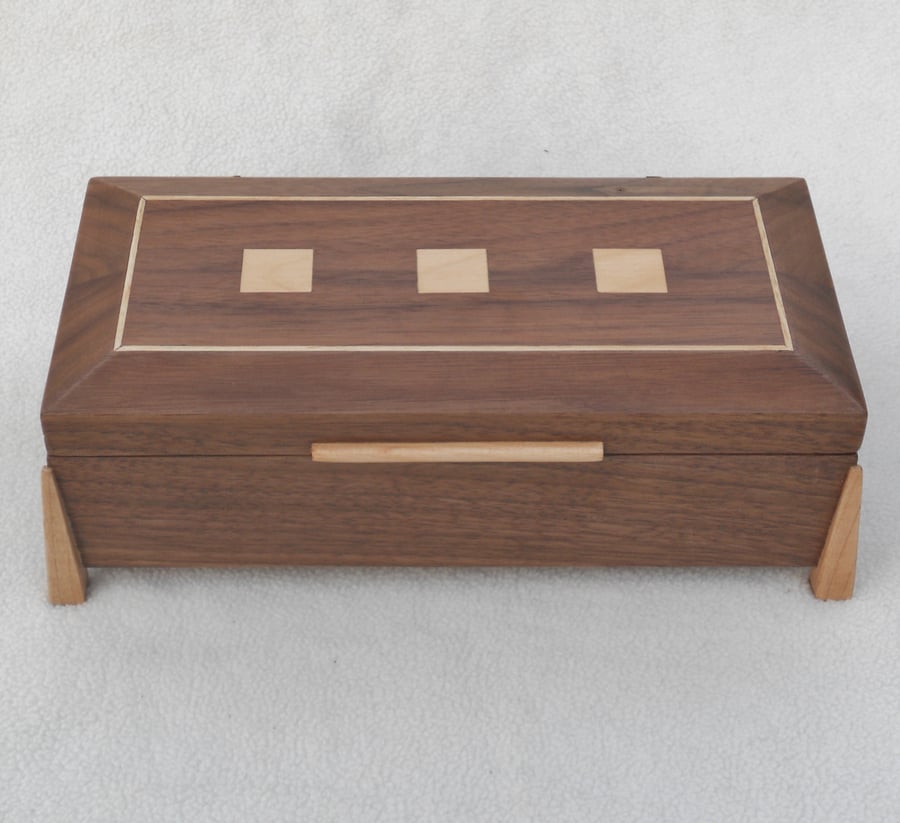 Handmade Wooden Watch Box - Solid Walnut