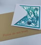 Original gelli print seaweed greetings card. - Image 5