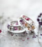 Real Flower Ring Sweet Alyssum - Gold Flakes Pressed Flower Ring Resin Jewelry R - Image 1