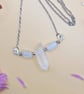 Necklace with wire wrapped clear quartz crystal pendant - Image 3