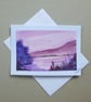 original art hand painted blank greetings card (ref FA 453 E1 )