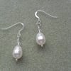 Sterling Silver Pearl Drop Earrings with Pearls From Swarovski 