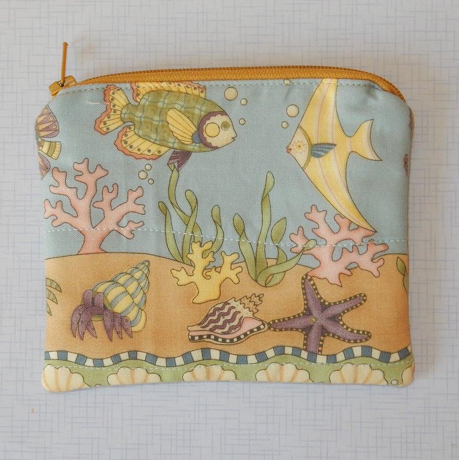 Coin purse fish starfish shells