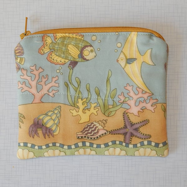 Coin purse fish starfish shells