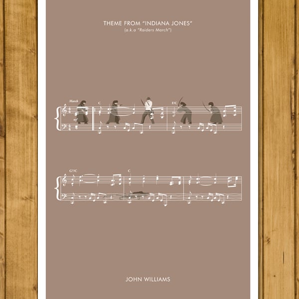 INDIANA JONES - Theme by John Williams - Movie Classics Poster - Various Sizes