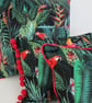 Printed Velvet Jungle  Design  Cushion with Red Pom Poms - Image 6