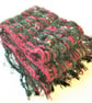 Handwoven Textured Scarf, Loosely Woven, Long Scarf with Fringe 170C