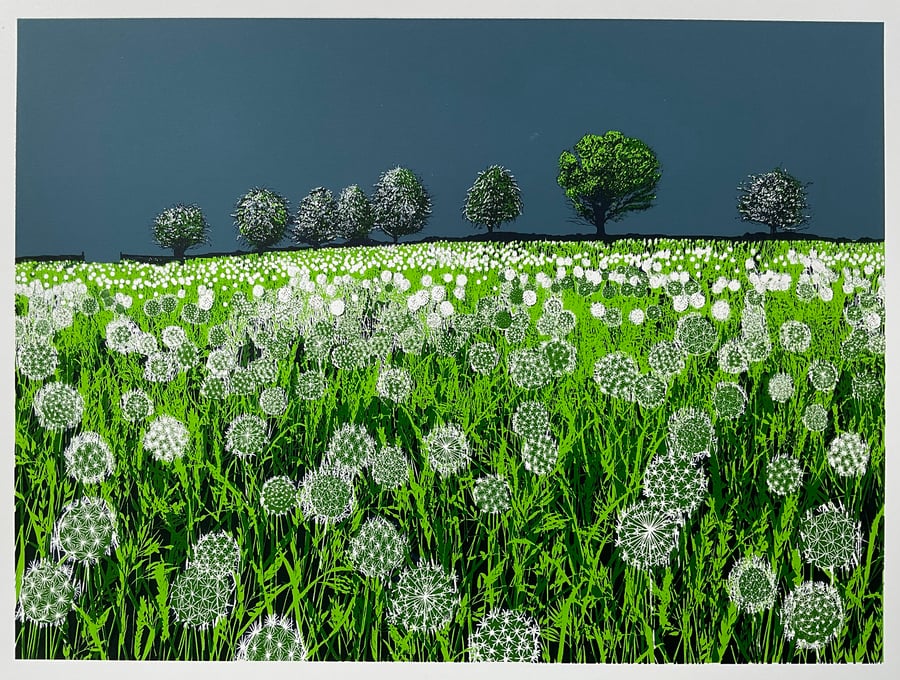 Dandelion Clocks screen print - Perfectly Imperfect