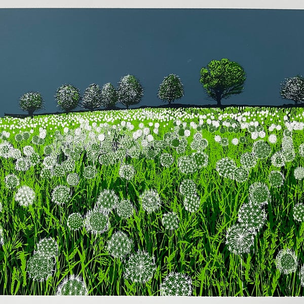 Dandelion Clocks screen print - Perfectly Imperfect