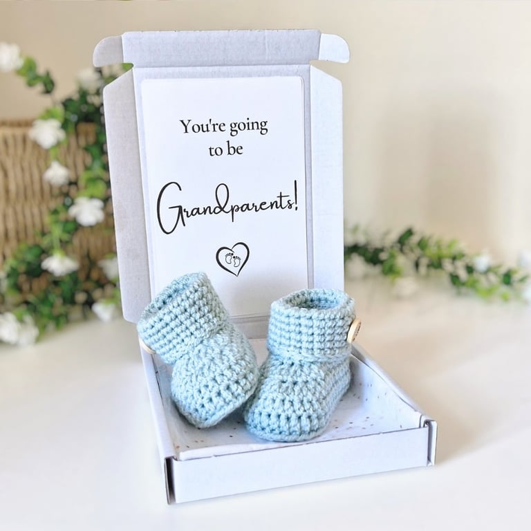 Grandparents Pregnancy Announcement Gift – Booties Baby Reveal