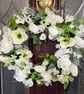 Spring Summer Door Wreath white flowers gift wedding wall hanging luxury wreath