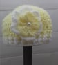 New born baby girl crochet blanket and hat with flowers and pearls - Image 6